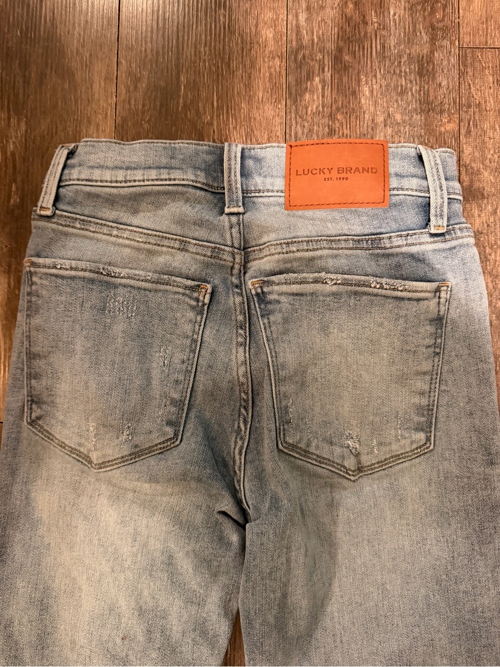 Lucky Brand Light Wash Distressed Wide Leg Jeans - Picture 3 of 3